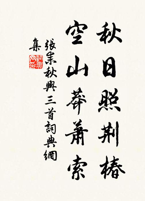张耒秋日照荆椿，空山莽萧索书法作品欣赏