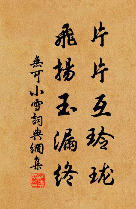 无可片片互玲珑，飞扬玉漏终书法作品欣赏