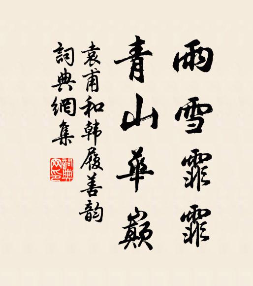 袁甫雨雪霏霏，青山华巅书法作品欣赏