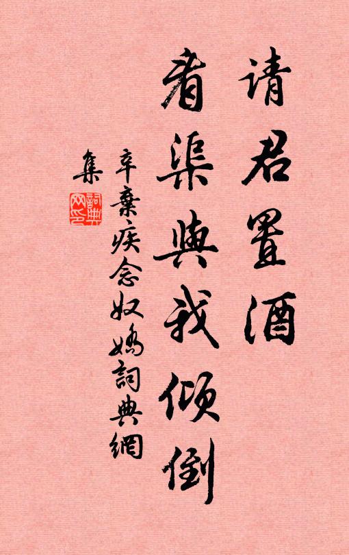 辛弃疾请君置酒，看渠与我倾倒书法作品欣赏