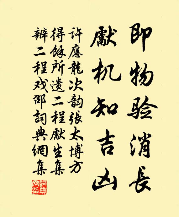 许应龙即物验消长，先机知吉凶书法作品欣赏