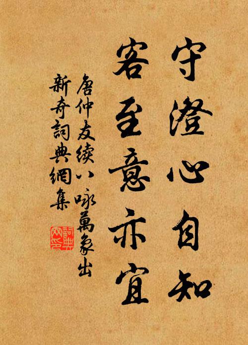 唐仲友守澄心自知，客至意亦宜书法作品欣赏