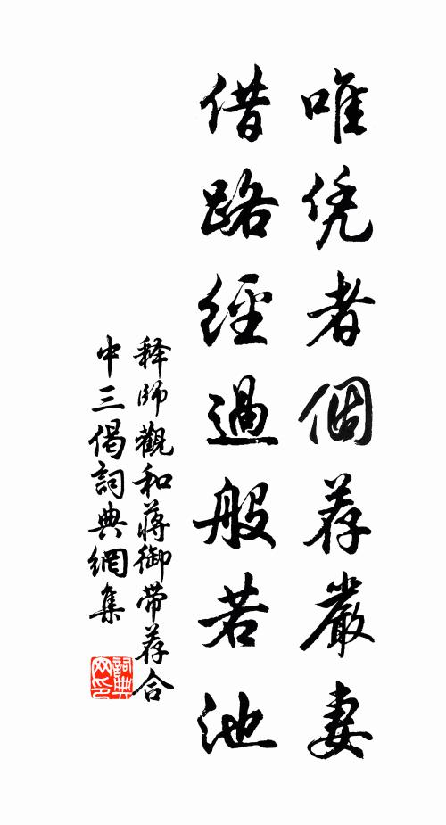 释师观唯凭者个荐严妻，借路经过般若池书法作品欣赏