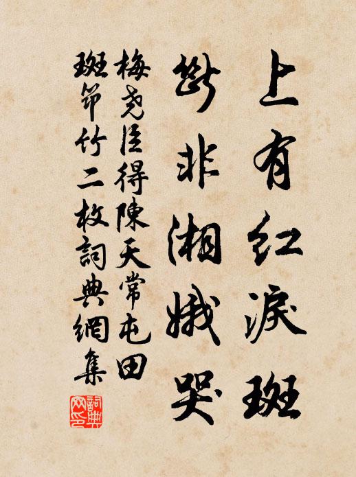 梅尧臣上有红泪斑，断非湘娥哭书法作品欣赏