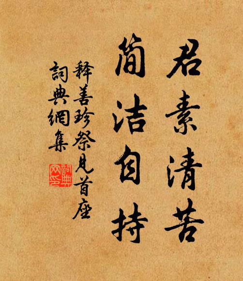 释善珍君素清苦，简洁自持书法作品欣赏