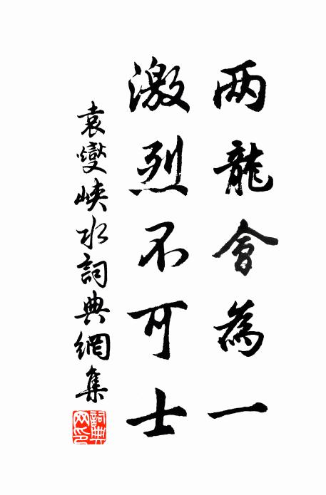 袁燮两龙会为一，激烈不可士书法作品欣赏