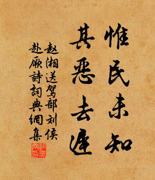 赵湘惟民未知,其恶去迟书法作品欣赏