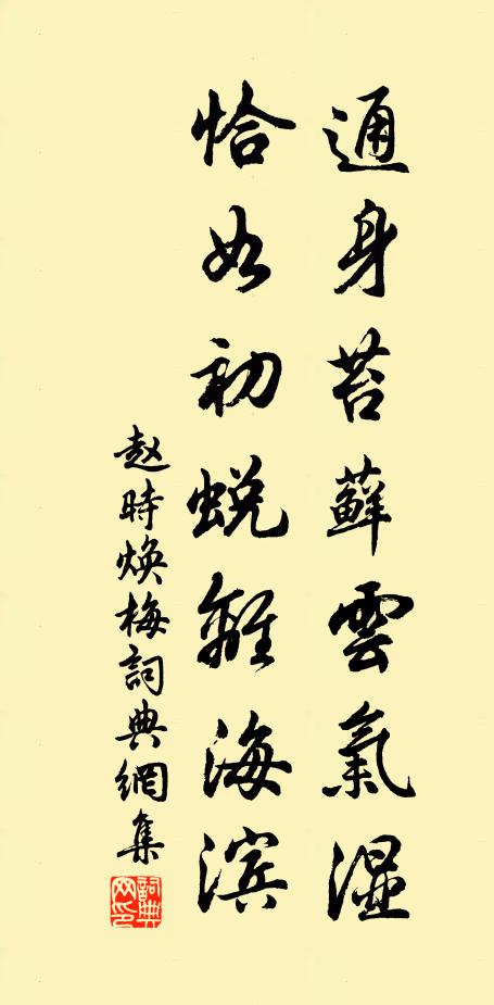 赵时焕通身苔藓云气湿，恰如初蜕离海滨书法作品欣赏