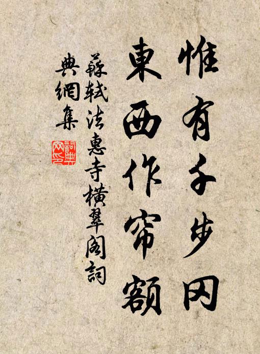 苏轼惟有千步冈，东西作帘额书法作品欣赏