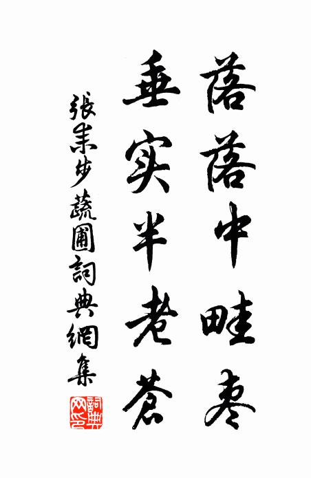 张耒落落中畦枣，垂实半老苍书法作品欣赏