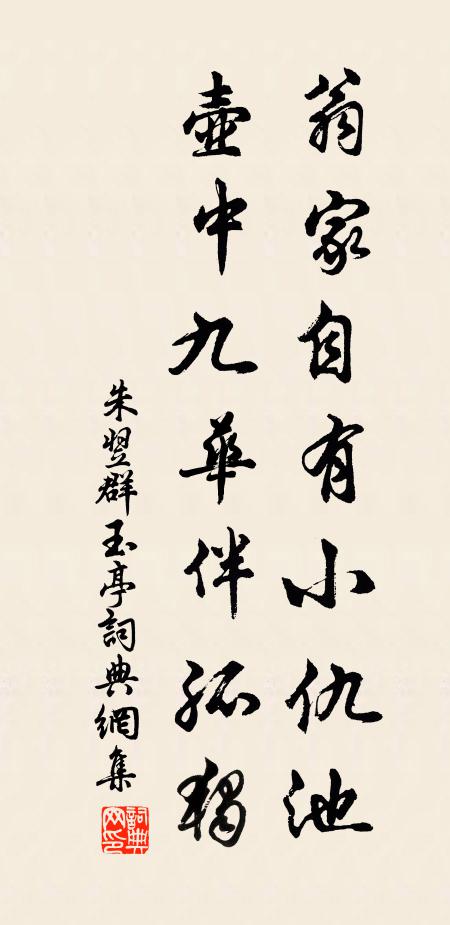 朱翌翁家自有小仇池，壶中九华伴孤独书法作品欣赏