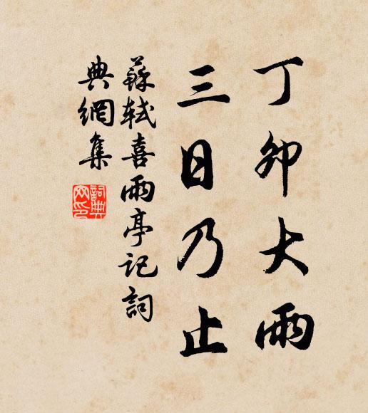 苏轼丁卯大雨，三日乃止书法作品欣赏