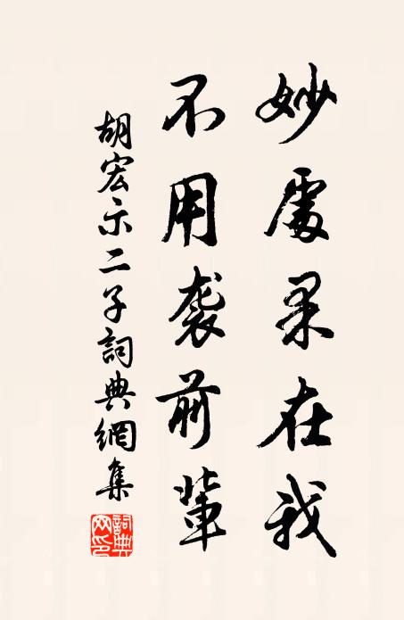 胡宏妙处果在我，不用袭前辈书法作品欣赏