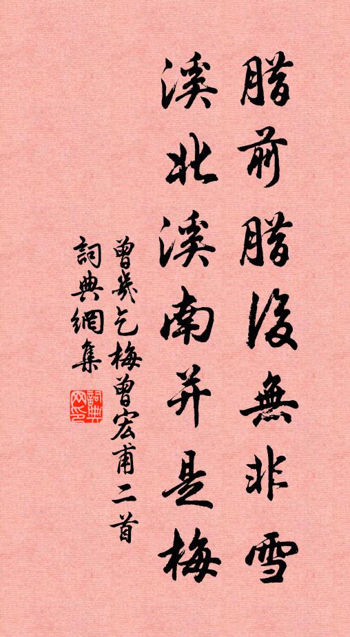 曾几腊前腊后无非雪，溪北溪南并是梅书法作品欣赏