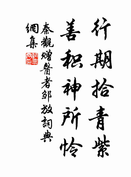 秦观行期拾青紫，善积神所怜书法作品欣赏