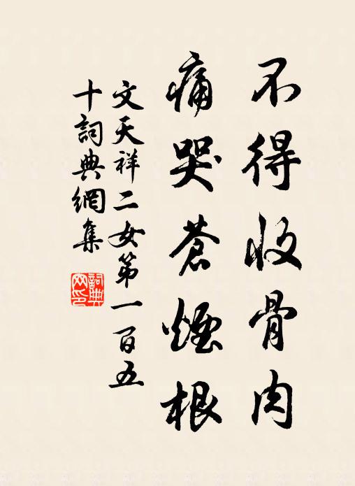 文天祥不得收骨肉，痛哭苍烟根书法作品欣赏