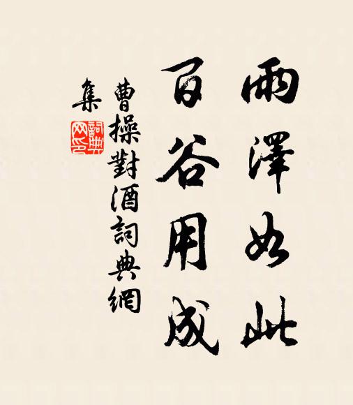 曹操雨泽如此，百谷用成书法作品欣赏