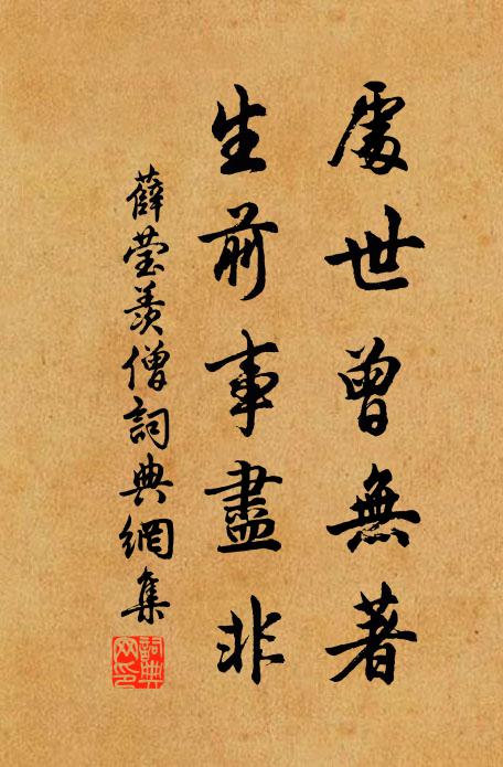 薛莹处世曾无著，生前事尽非书法作品欣赏