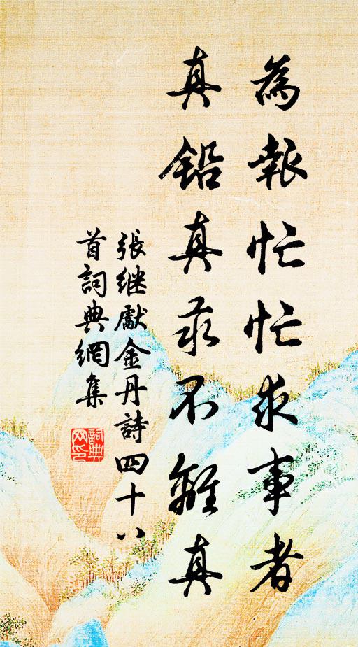 张继先为报忙忙求事者，真铅真汞不离真书法作品欣赏