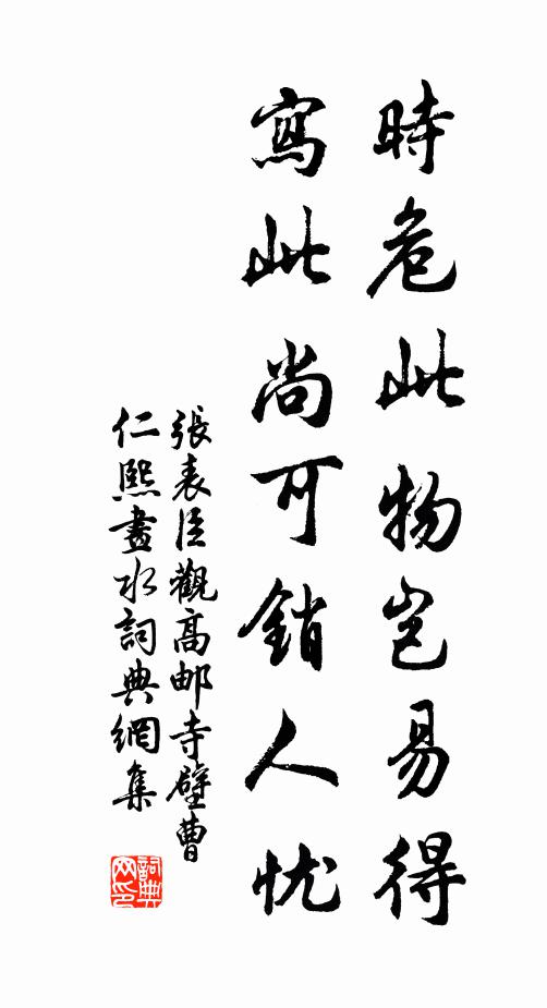 张表臣时危此物岂易得，写此尚可销人忧书法作品欣赏