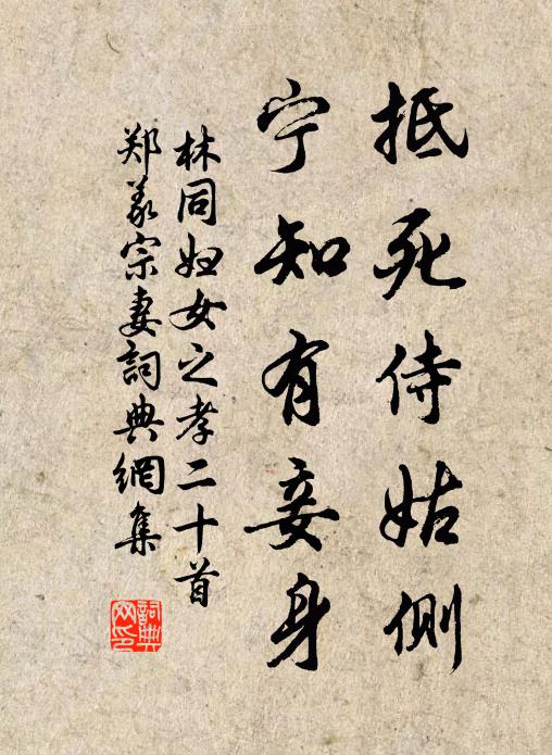 林同抵死侍姑侧，宁知有妾身书法作品欣赏