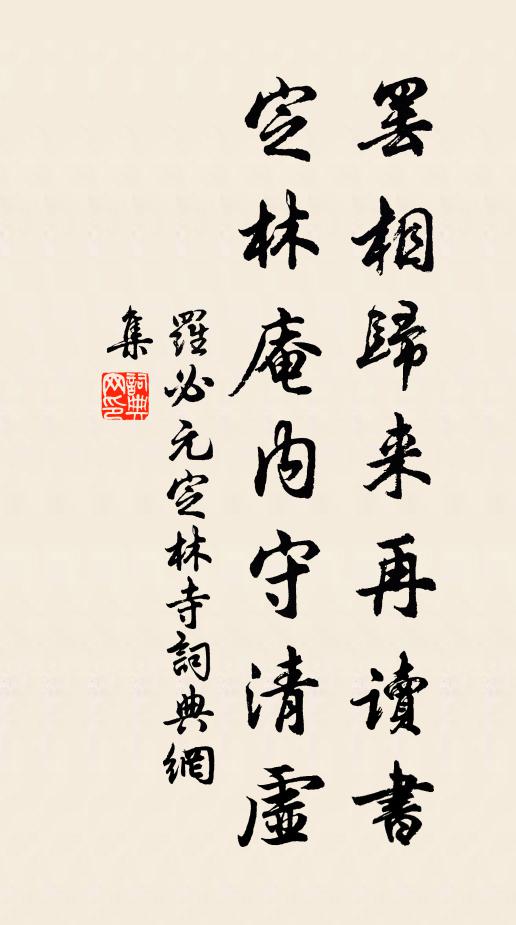 罗必元罢相归来再读书，定林庵内守清虚书法作品欣赏