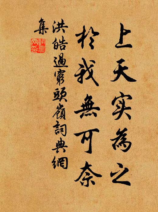 洪皓上天实为之，於我无可奈书法作品欣赏