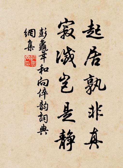 彭龟年起居孰非真，寂灭岂是静书法作品欣赏