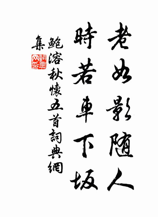 鲍溶老如影随人，时若车下坂书法作品欣赏
