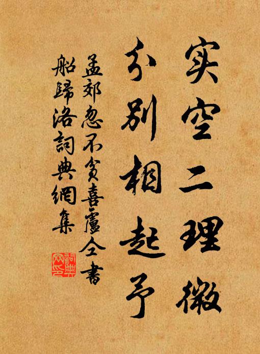 孟郊实空二理微，分别相起予书法作品欣赏