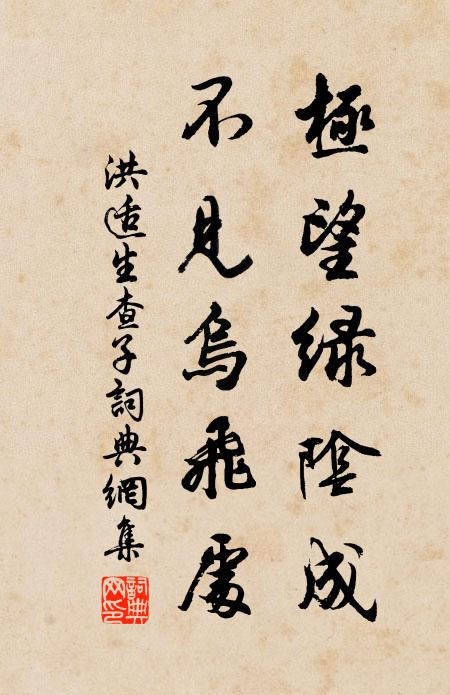 洪适极望绿阴成，不见乌飞处书法作品欣赏