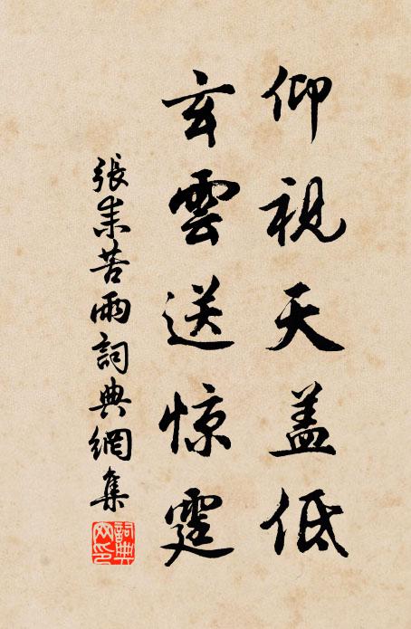 张耒仰视天盖低，玄云送惊霆书法作品欣赏