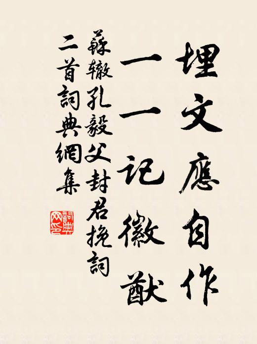 苏辙埋文应自作，一一记徽猷书法作品欣赏