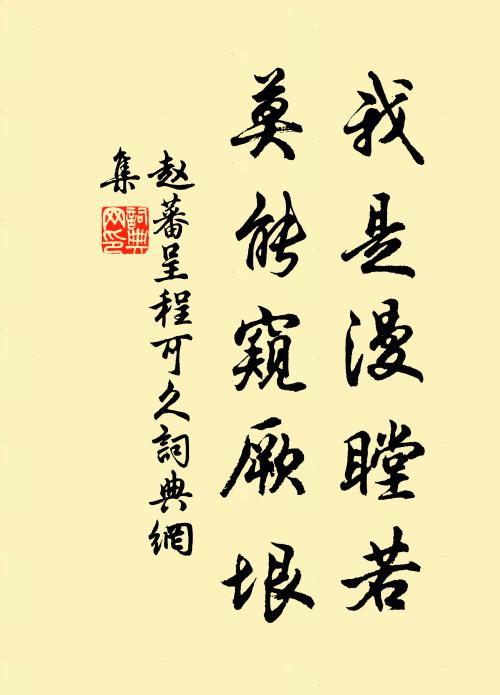 赵蕃我是漫瞠若,莫能窥厥垠书法作品欣赏