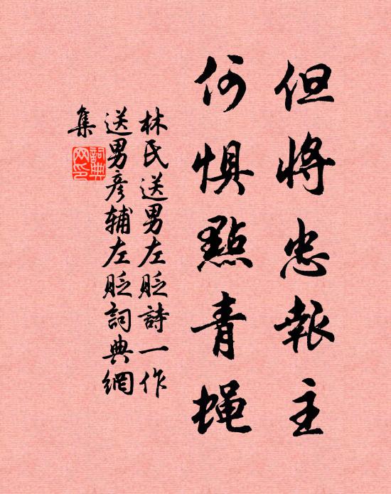 林氏但将忠报主，何惧点青蝇书法作品欣赏