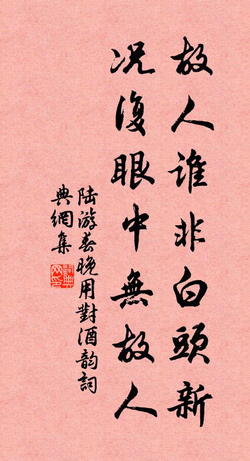 陆游故人谁非白头新，况复眼中无故人书法作品欣赏