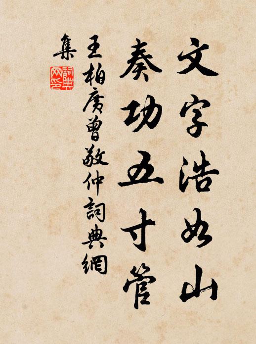 王柏文字浩如山，奏功五寸管书法作品欣赏