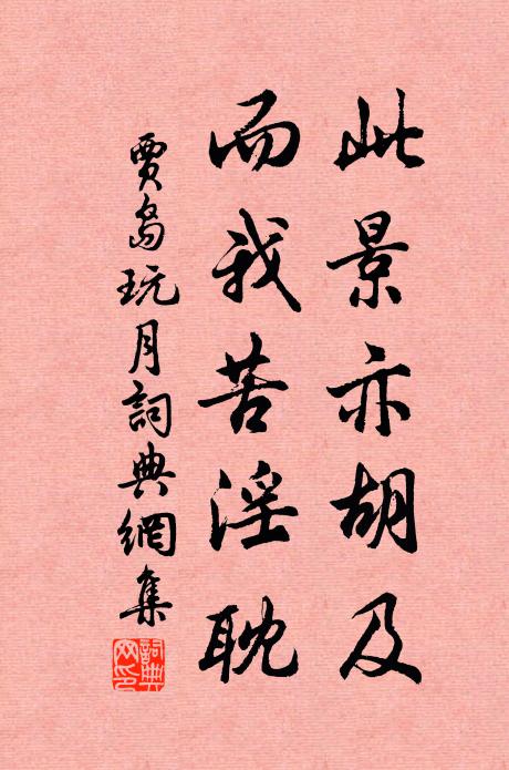 贾岛此景亦胡及，而我苦淫耽书法作品欣赏