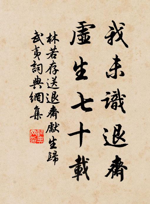 林若存我未识退斋，虚生七十载书法作品欣赏