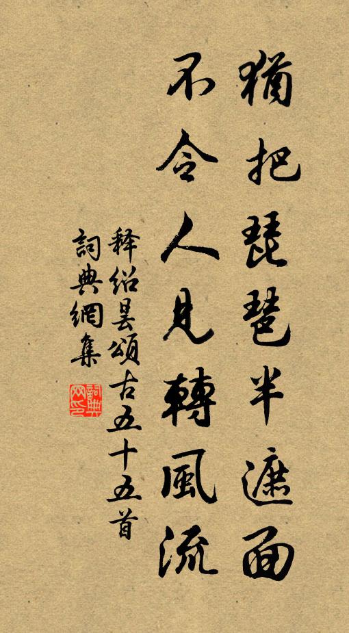 释绍昙犹把琵琶半遮面，不令人见转风流书法作品欣赏