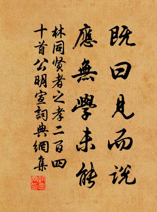 林同既曰见而说，应无学未能书法作品欣赏