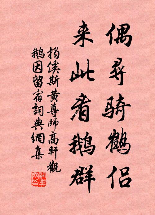 揭傒斯偶寻骑鹤侣，来此看鹅群书法作品欣赏