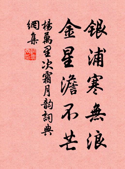 杨万里银浦寒无浪，金星澹不芒书法作品欣赏