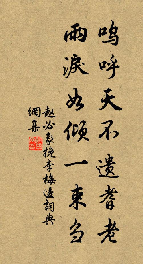 赵必象呜呼天不遗耆老，雨泪如倾一束刍书法作品欣赏