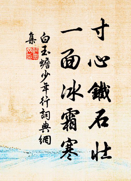 白玉蟾寸心铁石壮，一面冰霜寒书法作品欣赏