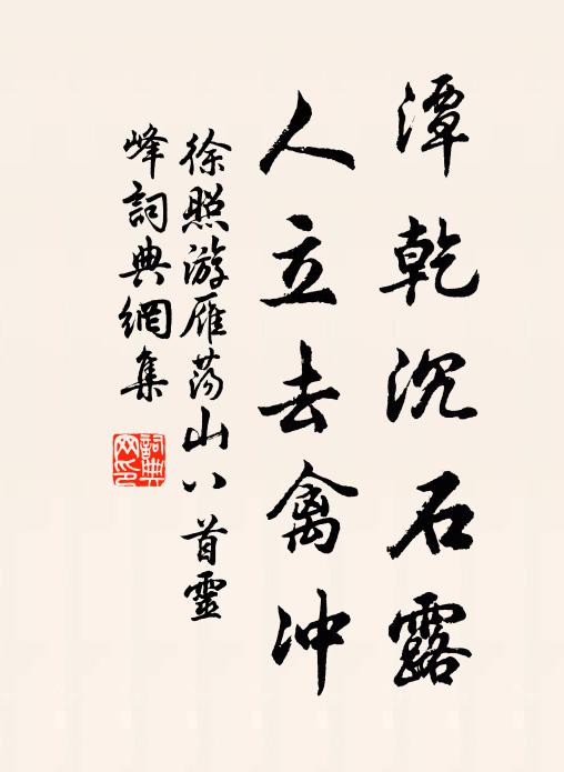 徐照潭乾沉石露，人立去禽冲书法作品欣赏