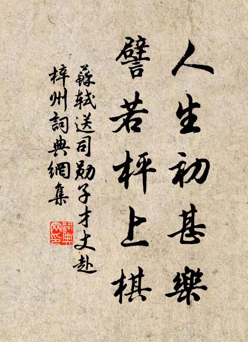 苏轼人生初甚乐,譬若枰上棋书法作品欣赏