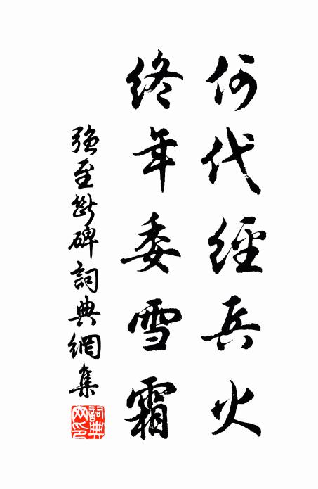 强至何代经兵火，终年委雪霜书法作品欣赏
