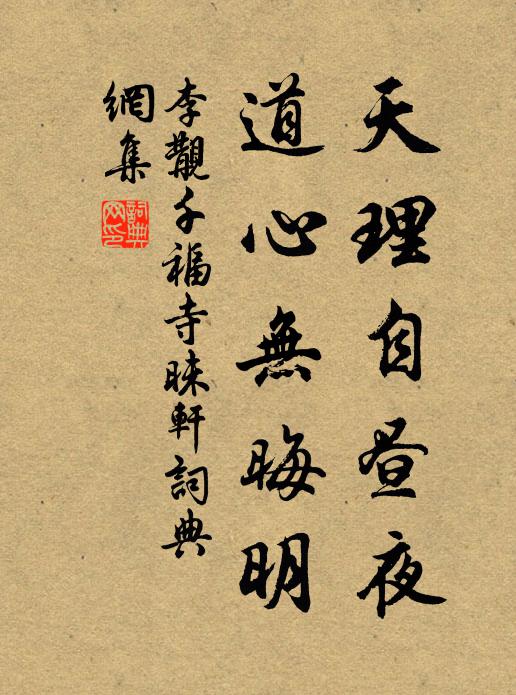李覯天理自昼夜，道心无晦明书法作品欣赏