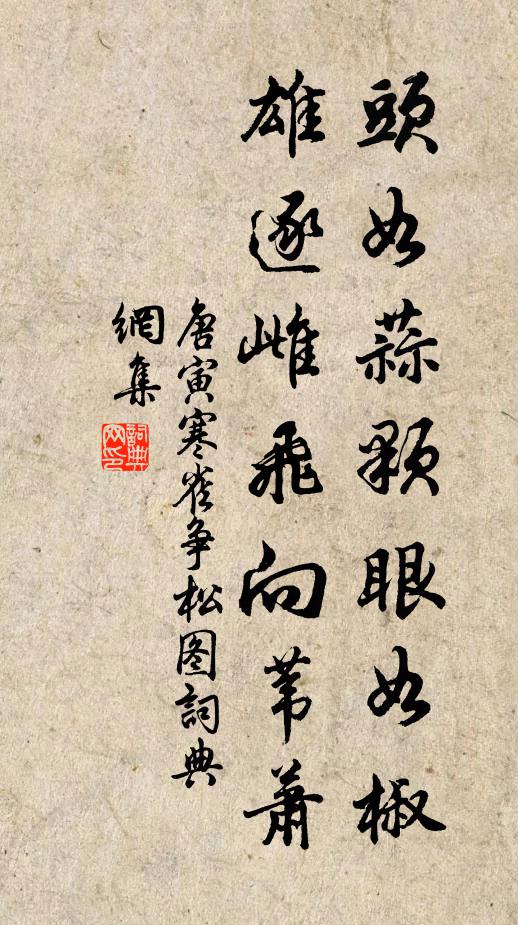 唐寅头如蒜颗眼如椒，雄逐雌飞向苇萧书法作品欣赏